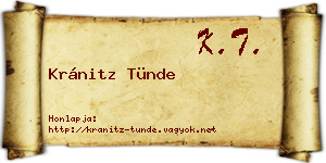 Kránitz Tünde névjegykártya